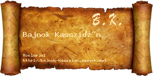 Bajnok Kasszián névjegykártya